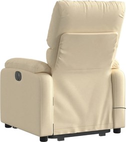 vidaXL Πολυθρόνα Μασάζ Ανακλινόμενη με Ανύψωση Κρεμ Υφασμάτινη