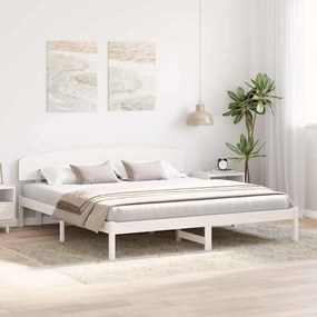 vidaXL Σκελετός Κρεβατιού Λευκό 180 x 200 cm Μασίφ ξύλο πεύκου