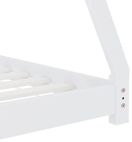 vidaXL Πλαίσιο Κρεβατιού Παιδικό Λευκό 70 x 140 εκ. Μασίφ Ξύλο Πεύκου