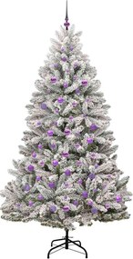 vidaXL Τεχνητό Χριστουγεννιάτικο Δέντρο Πράσινο και Λευκό 210 cm
