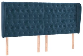 vidaXL Κεφαλάρι με ΠτερύγιαΣκούρο Μπλε 203x23x118/128 εκ. Βελούδινο