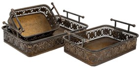 Δίσκοι Με Χερούλια (Σετ 3Τμχ) 89286 31.5x21x11/24x16x11cm Black Μέταλλο