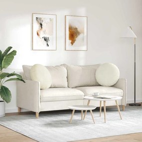 vidaXL Μαξιλάρια καθισμάτων 2 pcs Κρεμ Ø50 x 19 εκ Βελούδο
