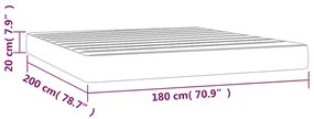 vidaXL Στρώμα με Pocket Springs Λευκό 180x200x20 εκ. Συνθετικό Δέρμα