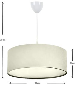 Φωτιστικό οροφής Monahan Megapap υφασμάτινο μονόφωτο χρώμα εκρού 38x20x70εκ.