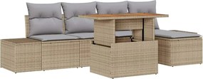 vidaXL Σετ Καναπέ Κήπου 6 pcs Μπεζ και Γκρι