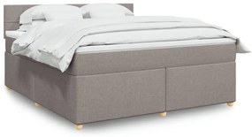 Κρεβάτι Boxspring με Στρώμα Taupe 180x200 εκ. Υφασμάτινο