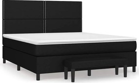vidaXL Κρεβάτι Boxspring με Στρώμα Μαύρο 160x200 εκ. Υφασμάτινο