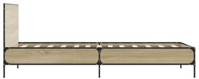 vidaXL Πλαίσιο Κρεβατιού Sonoma Δρυς 75 x 190 εκ. Επεξ. Ξύλο &amp; Μέταλλο