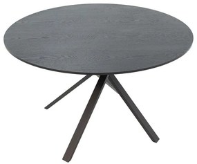 Tραπέζι Cerco MDF μαύρο Φ120x75εκ 120x120x75 εκ.