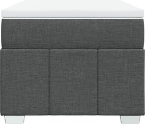 vidaXL Κρεβάτι Boxspring με Στρώμα Σκούρο Γκρι 90x190 εκ. Υφασμάτινο