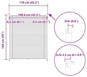 Πλισέ ρόλερ σκίασης 110x150cm Κρεμ 240647