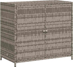 vidaXL Ντουλάπι Αποθήκευσης Κήπου Γκρι 83x45x76 εκ. από Συνθ. Ρατάν