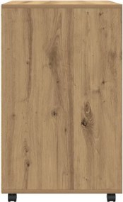vidaXL Ντουλάπι Τροχήλατο Αρτισιανή Δρυς 60x48x81 εκ. από Επεξ. Ξύλο