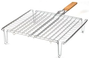 Σχάρα Ψησίματος Διπλή Με Πόδια BBQ Guru 10-238-017 35x25cm Silver Nava Metal