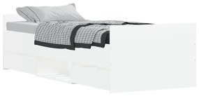 vidaXL Πλαίσιο Κρεβατιού με Κεφαλάρι & Ποδαρικό Λευκό 75 x 190 εκ.