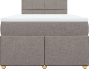 vidaXL Κρεβάτι Boxspring με Στρώμα Taupe 120x200 εκ. Υφασμάτινο