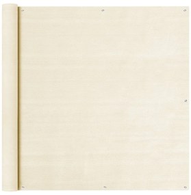 vidaXL Διαχωριστικό Βεράντας Κρεμ 120 x 300 εκ. από HDPE