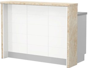 Πάγκος νησίδας Hudson-Μήκος: 135 εκ.-Λευκό-Latino Marble