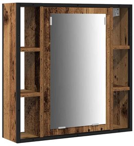 vidaXL Σετ Ντουλαπιών Μπάνιου 3 pcs Παλαιό ξύλο 33 x 33 x 185.5 εκ