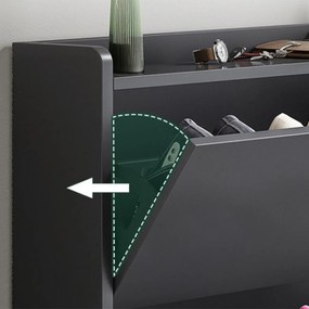 Παπουτσοθήκη MDF - Melamine Απόχρωση Γκρι 80x17x115cm