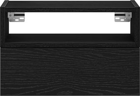 vidaXL Κομοδίνο Επιτοίχιο mαύρο 45x26x28,5 εκ.
