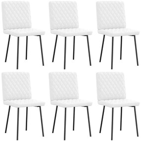 vidaXL Καρέκλες Τραπεζαρίας 6 τεμ. Λευκές από Δερματίνη