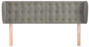 vidaXL Κεφαλάρι με Πτερύγια Ανοιχτό Γκρι 147x23x78/88 εκ. Βελούδινο