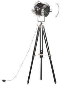 vidaXL Φωτιστικό Δαπέδου Προβολέας Τρίποδο Μαύρο 171 εκ. Ξύλο Μάνγκο