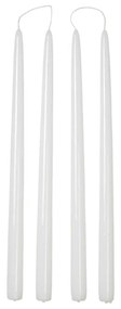 Κερί Smooth Rustic Taper Burn Σετ 4 τμχ Time 10.5 h Λευκό Γυαλιστερό Ø2,2 x H38 cm S/4 Broste Copenhagen
