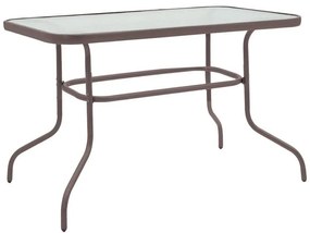 Σετ κήπου - Τραπεζαρία Valor - Sussie 5 τεμ. μέταλλο καφέ - γυαλί 110x60x70 εκ. 110x60x70 εκ.