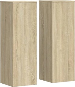vidaXL Βάσεις Φυτών 2 Τεμ. Sonoma Δρυς 33x33x100εκ. Επεξεργασμένο Ξύλο