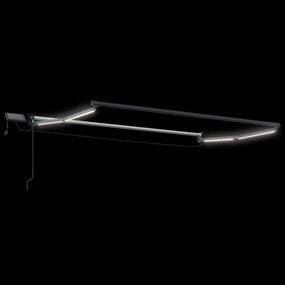 vidaXL Χειροκίνητη αναδιπλούμενη τέντα με LED Μπεζ 2,5 x 2 m