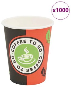 vidaXL Ποτήρια Καφέ μιας Χρήσης 1000 τεμ. 240 ml (8 oz) Χάρτινα