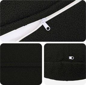vidaXL Κάλυμμα Μαξιλαριού 2 pcs HEERLEN Μαύρο Ø 40 cm Μπουκλέ