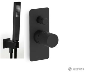 Eurorama Eletta Tecno Black Matt Μίκτης Εντοιχισμού 2 εξόδων με Εκτροπέα+Παροχή νερού