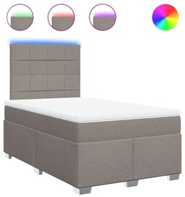 Κρεβάτι Boxspring με Στρώμα Taupe 120x190 εκ. Υφασμάτινο - Μπεζ-Γκρι