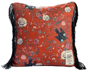 Μαξιλάρι Διακοσμητικό (Με Γέμιση) Black Bird LC40003 Multi-Red MindTheGap 50Χ50 Ύφασμα,Πούπουλο