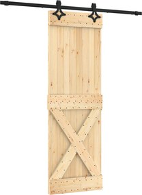 vidaXL Συρόμενη Πόρτα Φυσικό και Μαύρο 70 x 210 cm