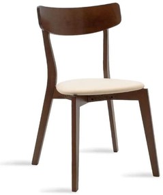 Καρέκλα Toto 097-000011 Walnut - Beige Ξύλο,Ύφασμα