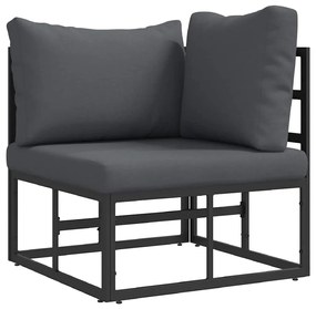 vidaXL Σετ Καναπέ Κήπου με μαξιλάρι 5 pcs Μαύρο Αλουμίνιο