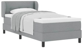 vidaXL Κρεβάτι box spring με στρώμα Ανοιχτό γκρι 90 x 190 cm ύφασμα