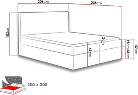 Επενδυμένο κρεβάτι Cosmo-Kokkino-200 x 200
