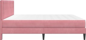 vidaXL Σκελετός κρεβατιού με στρώμα Ροζ 180 x 200 cm Βελούδο