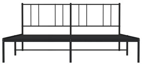 vidaXL Πλαίσιο Κρεβατιού με Κεφαλάρι Μαύρο 183 x 213 εκ. Μεταλλικό