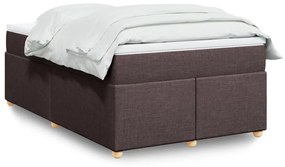 vidaXL Κρεβάτι Boxspring με Στρώμα Σκούρο Καφέ 120x190 εκ Υφασμάτινο