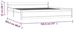 Πλαίσιο Κρεβατιού Λευκό 160 x 200 εκ. από Μασίφ Ξύλο - Λευκό