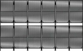 vidaXL Διαχωριστικό Δωματίου 6 Πάνελ Μαύρο από Συνθετικό Ρατάν