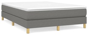 vidaXL Κρεβάτι Boxspring με Στρώμα Σκούρο Γκρι 140x190 εκ. Υφασμάτινο