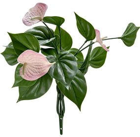Μπουκέτο Διακοσμητικό W030 25-32cm Green-Pink Palm New Plan Plastic
